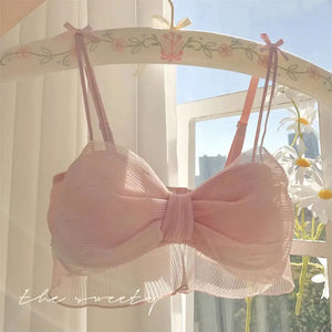 Sexy Mesh Bow Bra Women Underwear