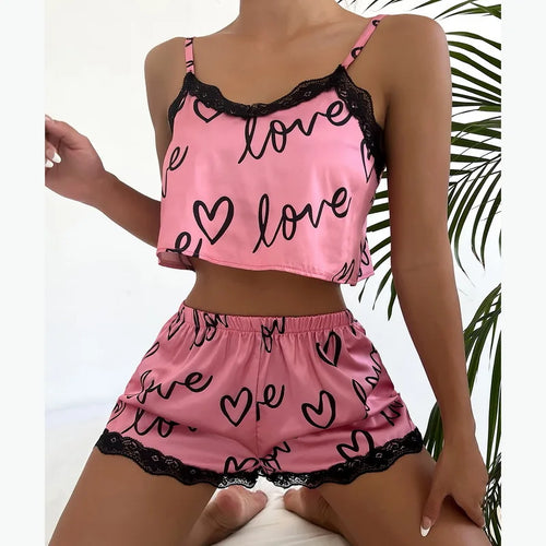 Sexy Silk Pajama Set Women's 2 Pieces